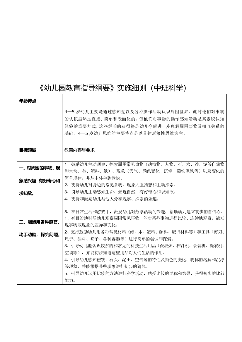 中班科学指导纲要