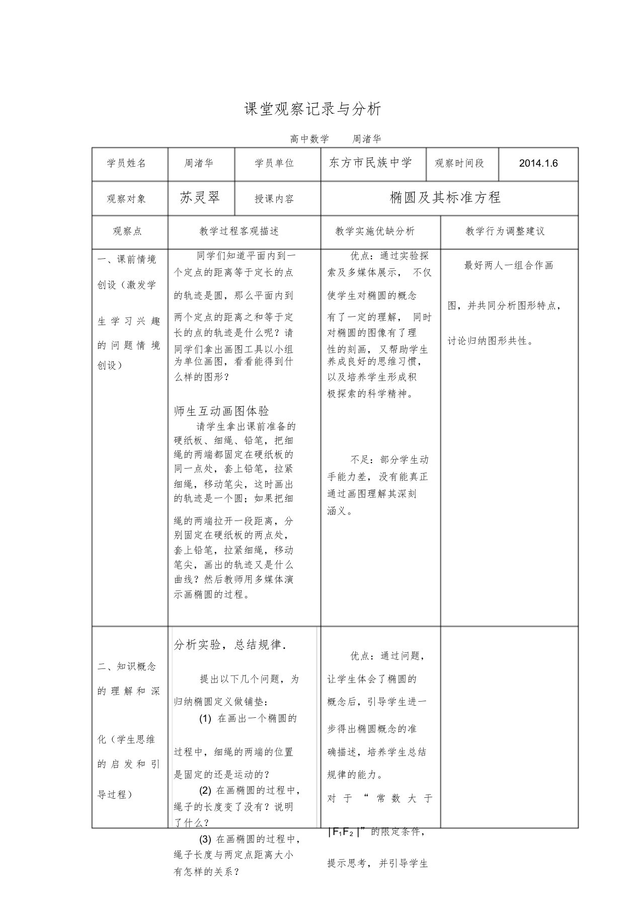 课堂观察记录与分析(高中数学周渚华)课件