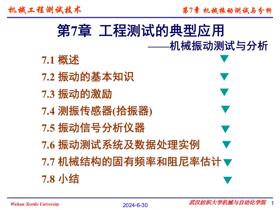 机械测试工程技术工程测试典型应用机械振动测试与分析教学课件PPT