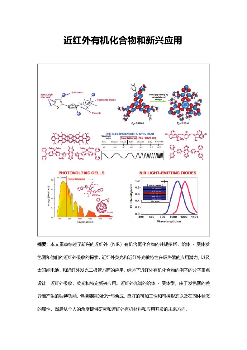 近红外有机化合物和新兴应用