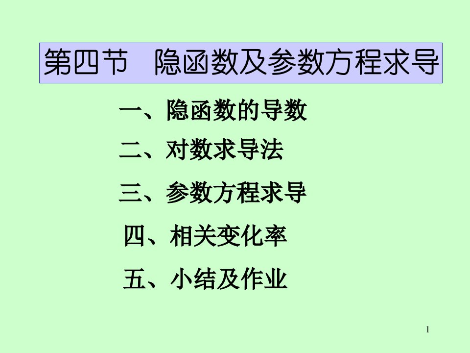 隐函数及参数方程求导