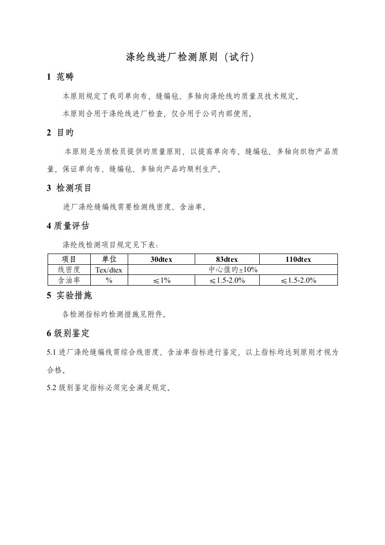 涤纶线检测基本方法