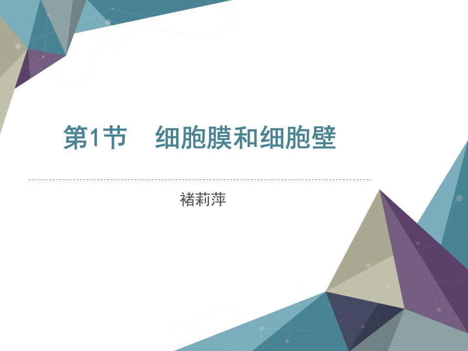 浙科版生物必修一细胞膜和细胞壁