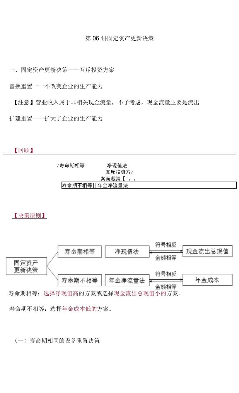 固定资产更新决策